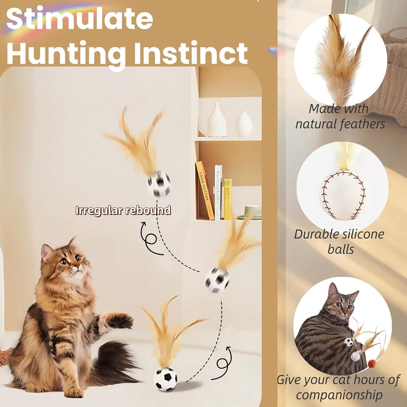 Self Entertainment Feather Bouncy Interactive Pet Ball Toy