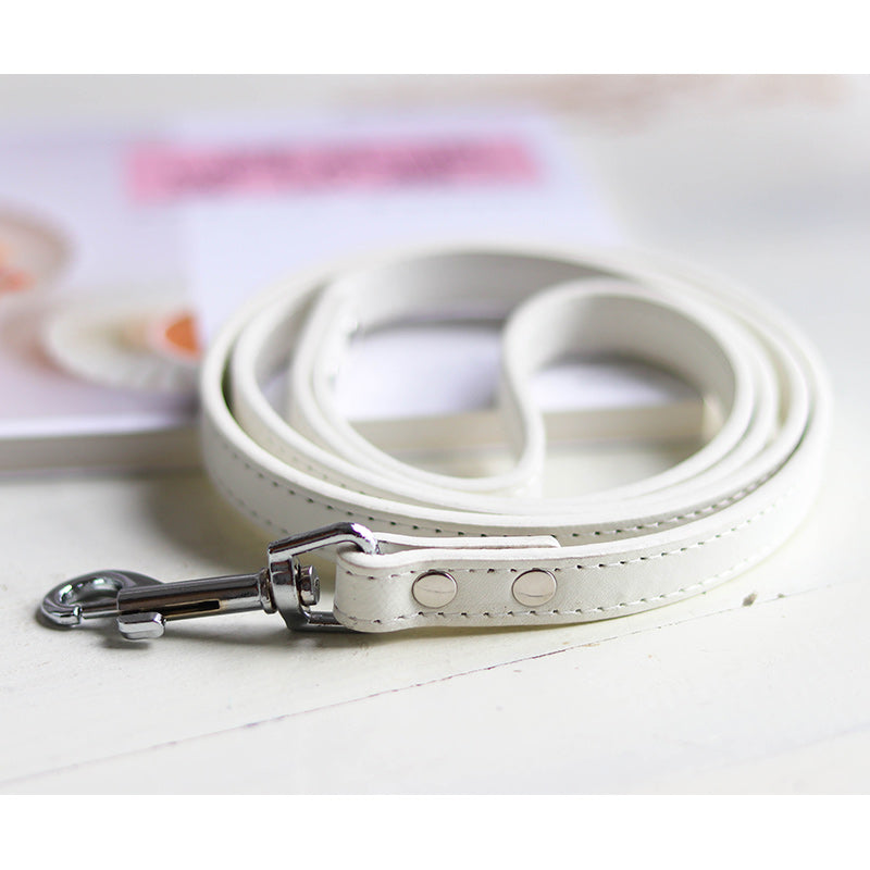 Adjustable Pet Leash And Collar Set For Daily Walking Use