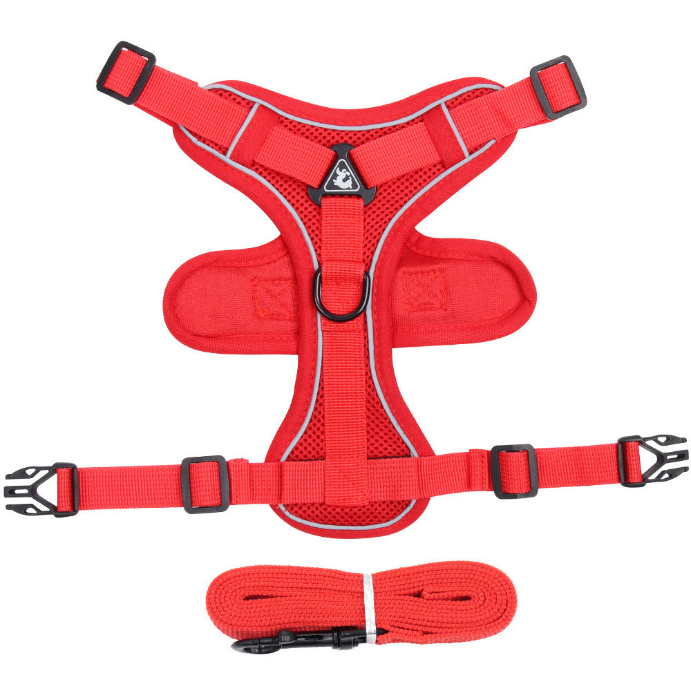 Adjustable Pet Harness Vest With Leash For Daily Outdoor Walking