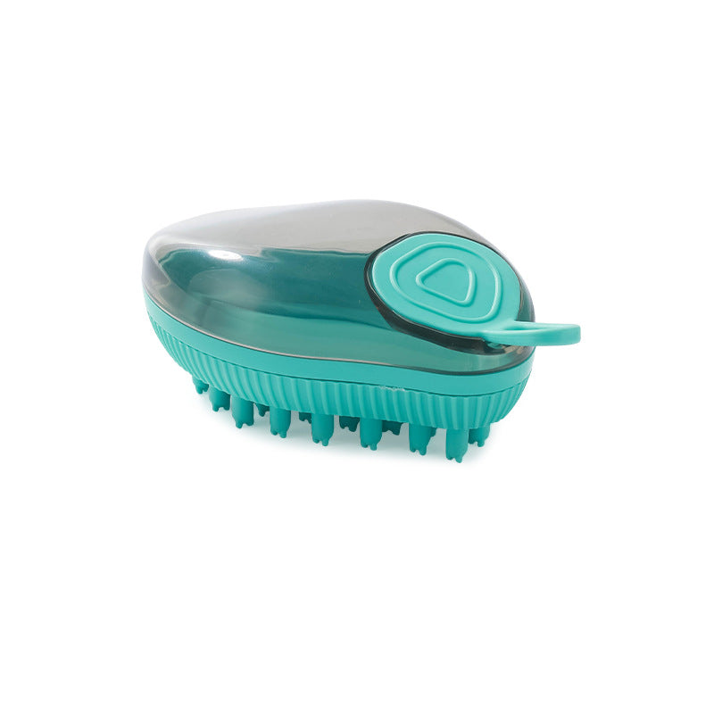 Silicone Pet Bath Brush With Soap Dispenser Grooming Brush