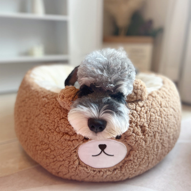 Cartoon Plush Round Four Seasons Universal Pet Nest Bed