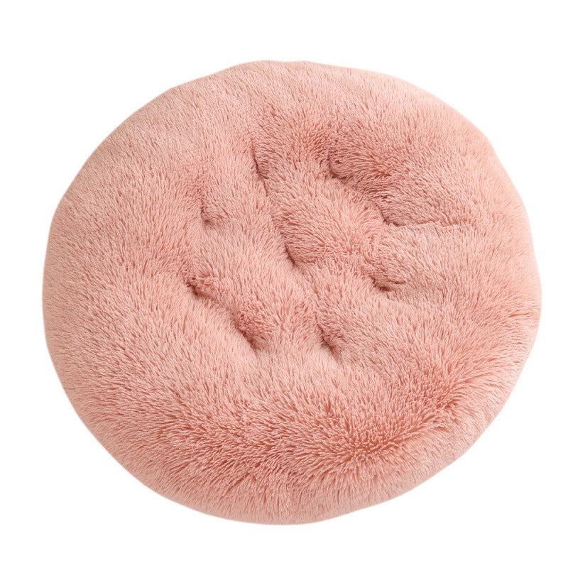 Round Pet Mat Bed Plush Warm Sleep