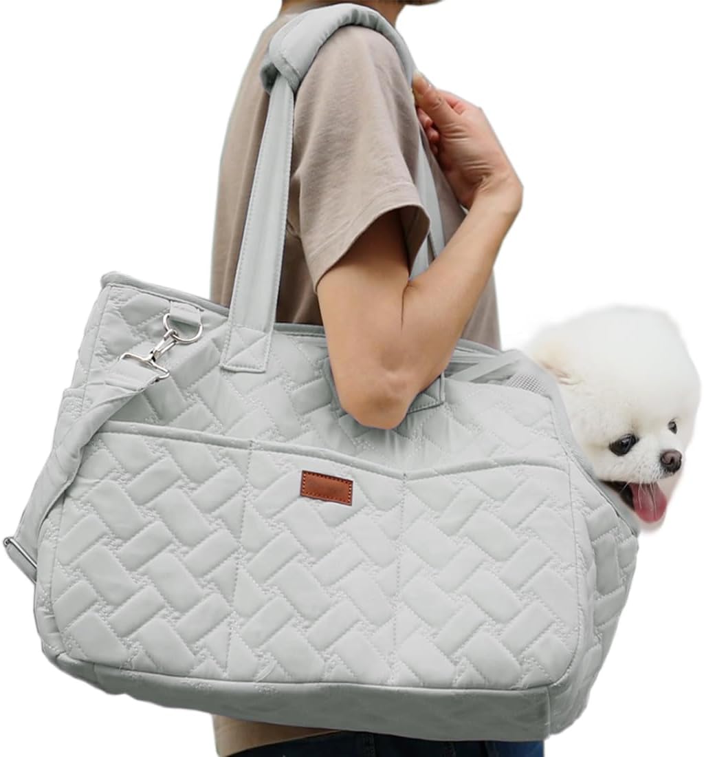 Portable Breathable Pet Carrier Handbag With Cushion And Pockets