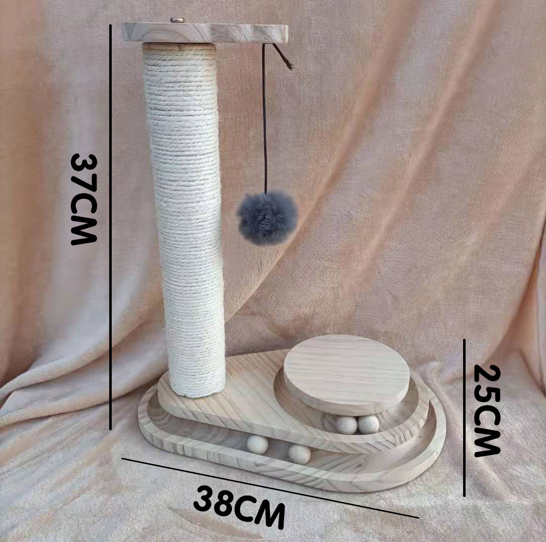 Solid Wood Turntable Bite Resistant Interactive Pet Toy