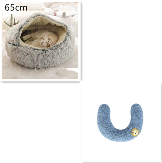 2 In 1 Round Plush Warm Pet Winter Bed