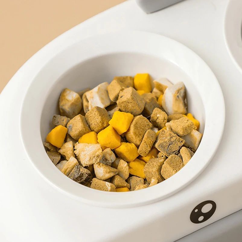 Duck Design Double Bowl Pet Feeding Tray For Food And Water