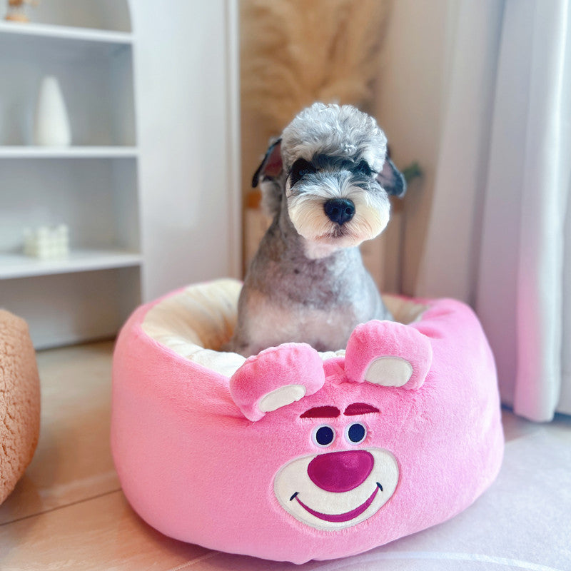 Cartoon Plush Round Four Seasons Universal Pet Nest Bed
