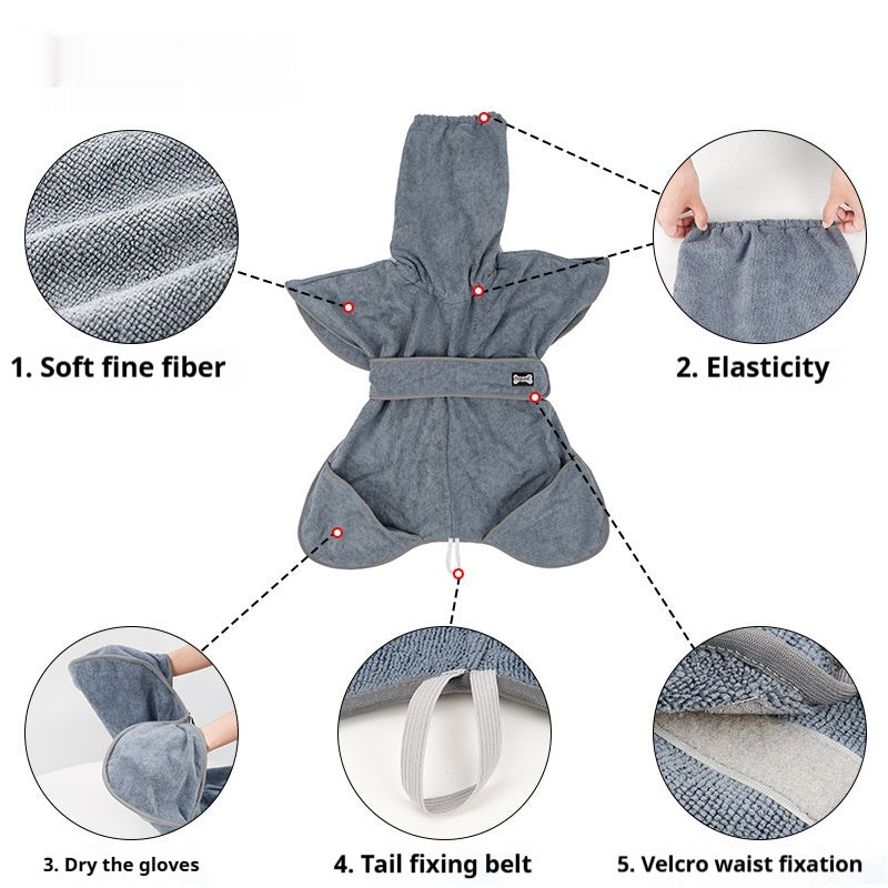 Strong Water-Absorbing Quick-Drying Pet Bath Towel