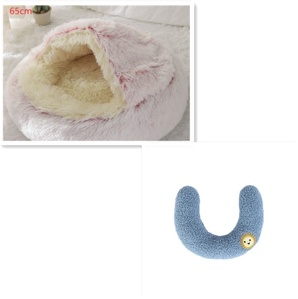 2 In 1 Round Plush Warm Pet Winter Bed