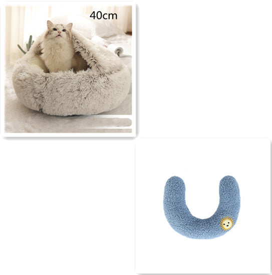 2 In 1 Round Plush Warm Pet Winter Bed