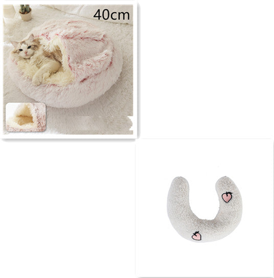 2 In 1 Round Plush Warm Pet Winter Bed