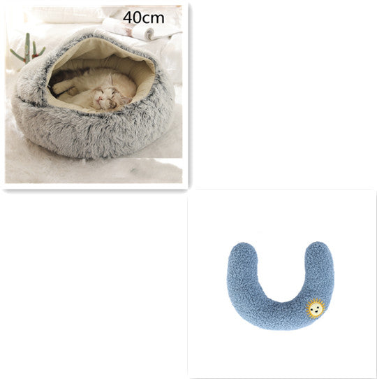 2 In 1 Round Plush Warm Pet Winter Bed