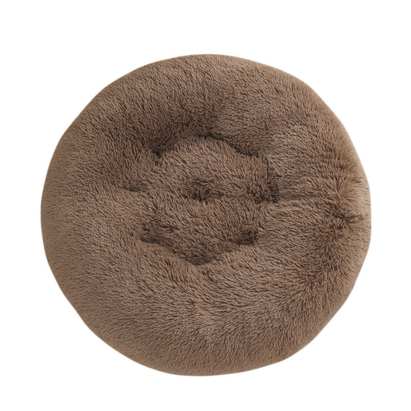 Round Pet Mat Bed Plush Warm Sleep