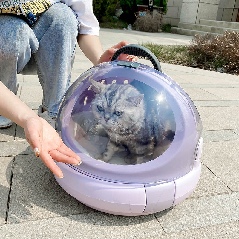 Portable Space Capsule Pet Carrier With Panoramic View Cushion