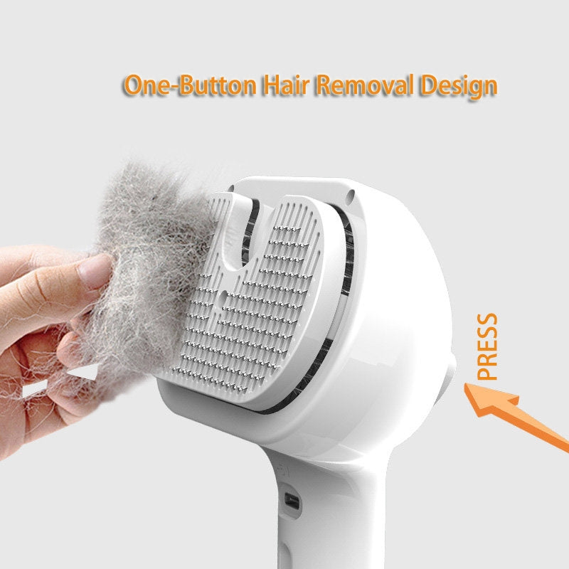 Self Cleaning Pet Grooming Comb With Mist Humidifier Tool