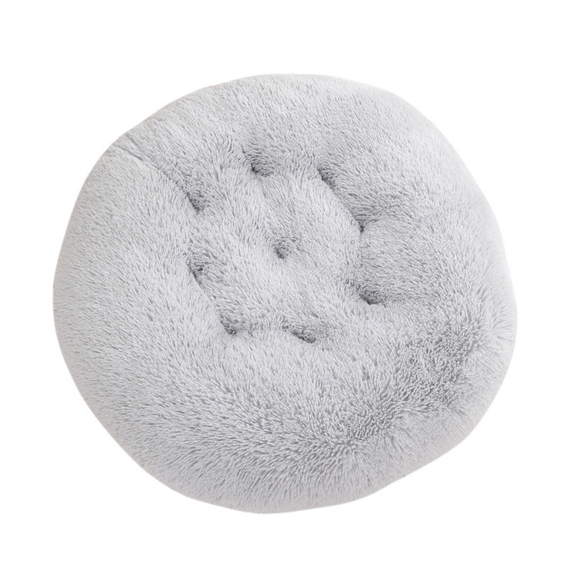Round Pet Mat Bed Plush Warm Sleep