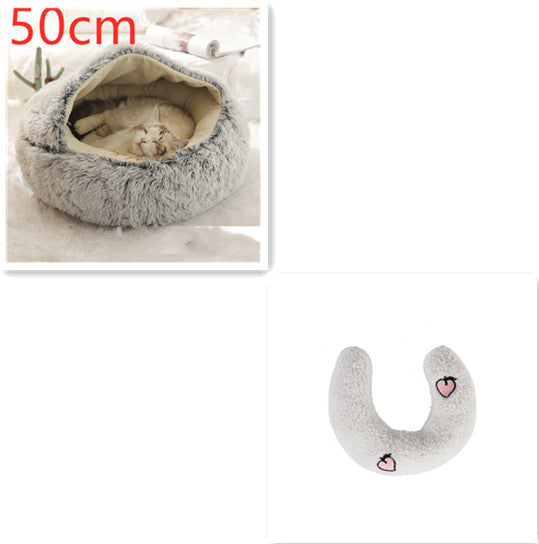 2 In 1 Round Plush Warm Pet Winter Bed