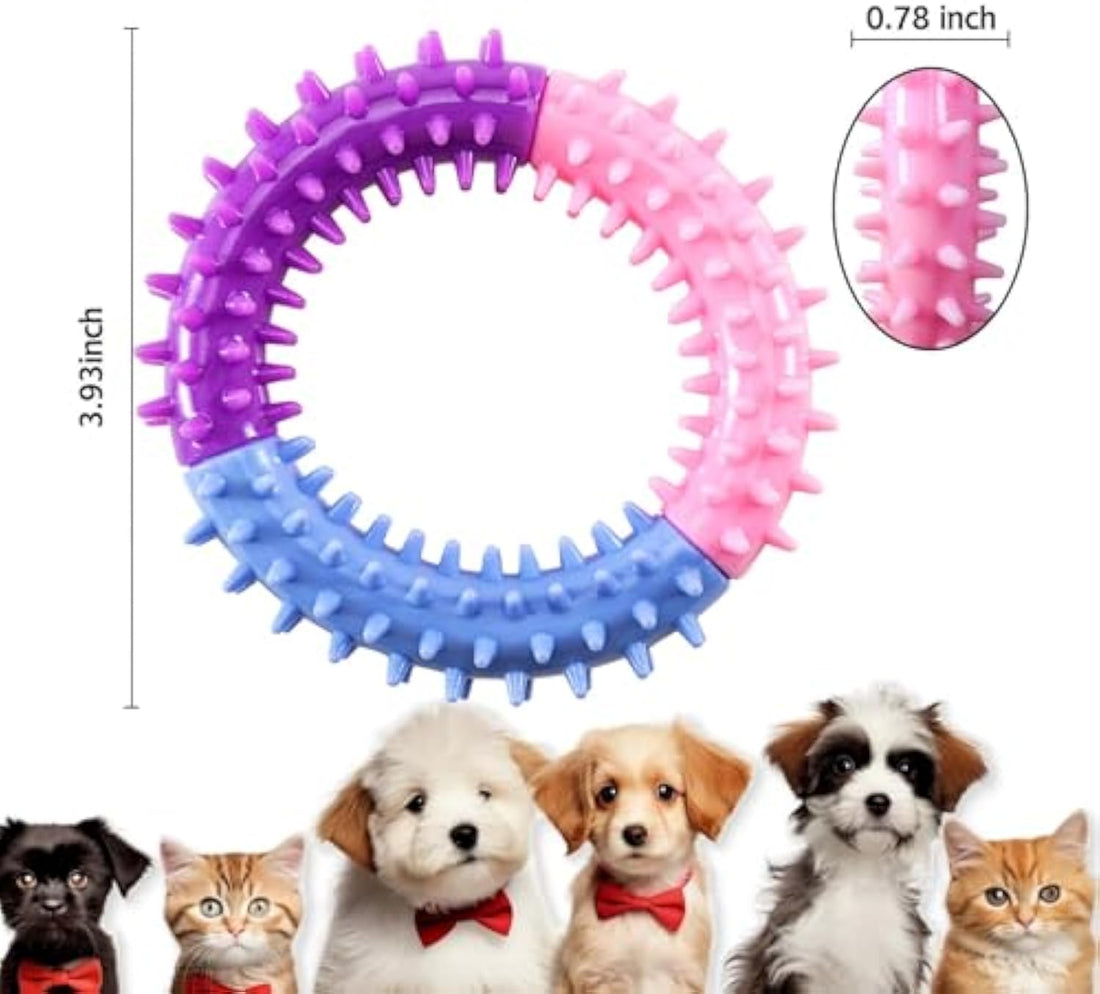 Chew Ring Rubber Teething Pet Toy Interactive Use