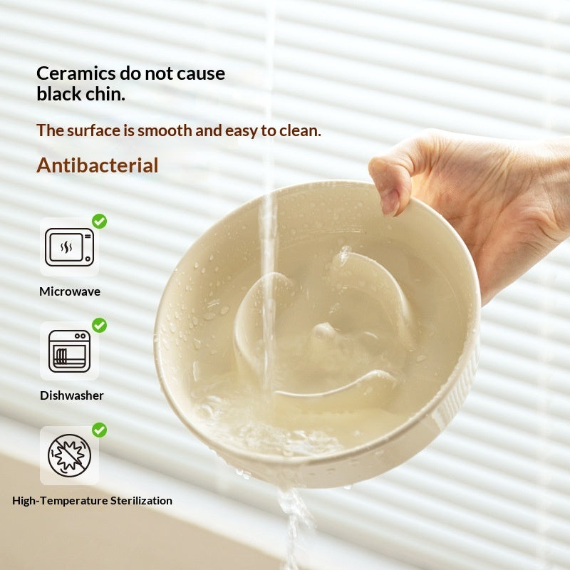 Slow-Feeding Anti-Choking Feeder Tip-Proof Bowl
