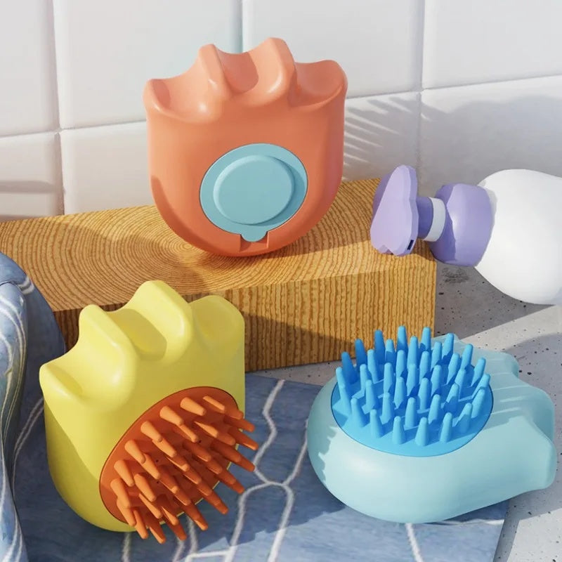 Pet Bath Massage Comb With Shampoo Dispenser Brush