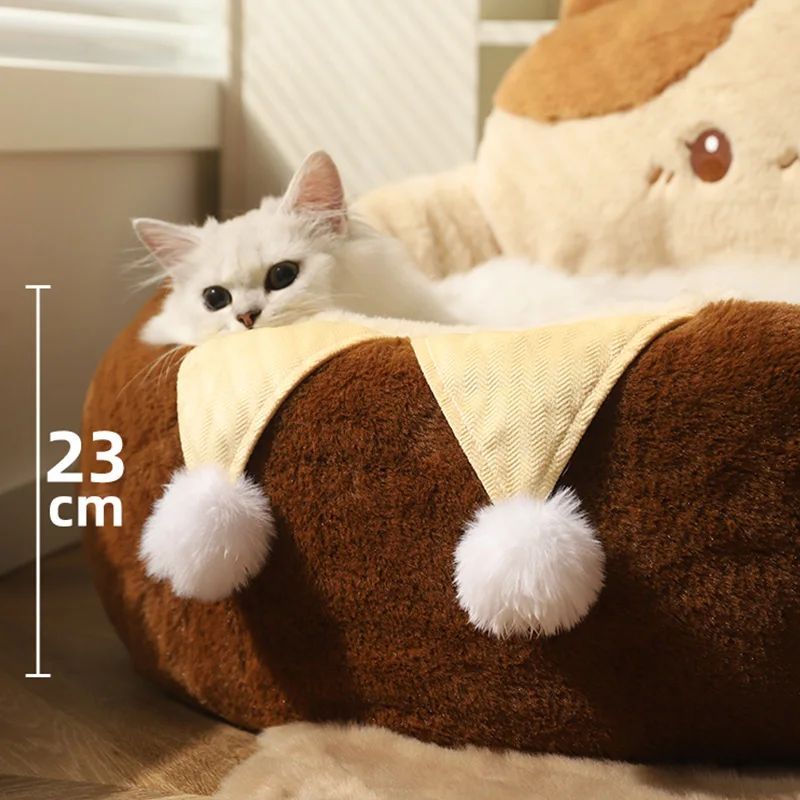 Round Warm Plush Pet Sofa Bed Cushion