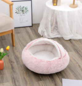 2 In 1 Round Plush Warm Pet Winter Bed