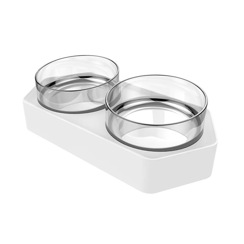 Ceramic Double Bowl Pet Water Feeding Bowl Protect Cervical Spine Food Holder