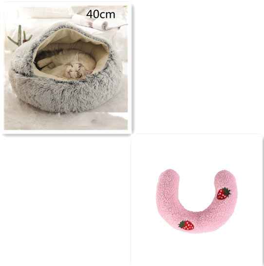 2 In 1 Round Plush Warm Pet Winter Bed