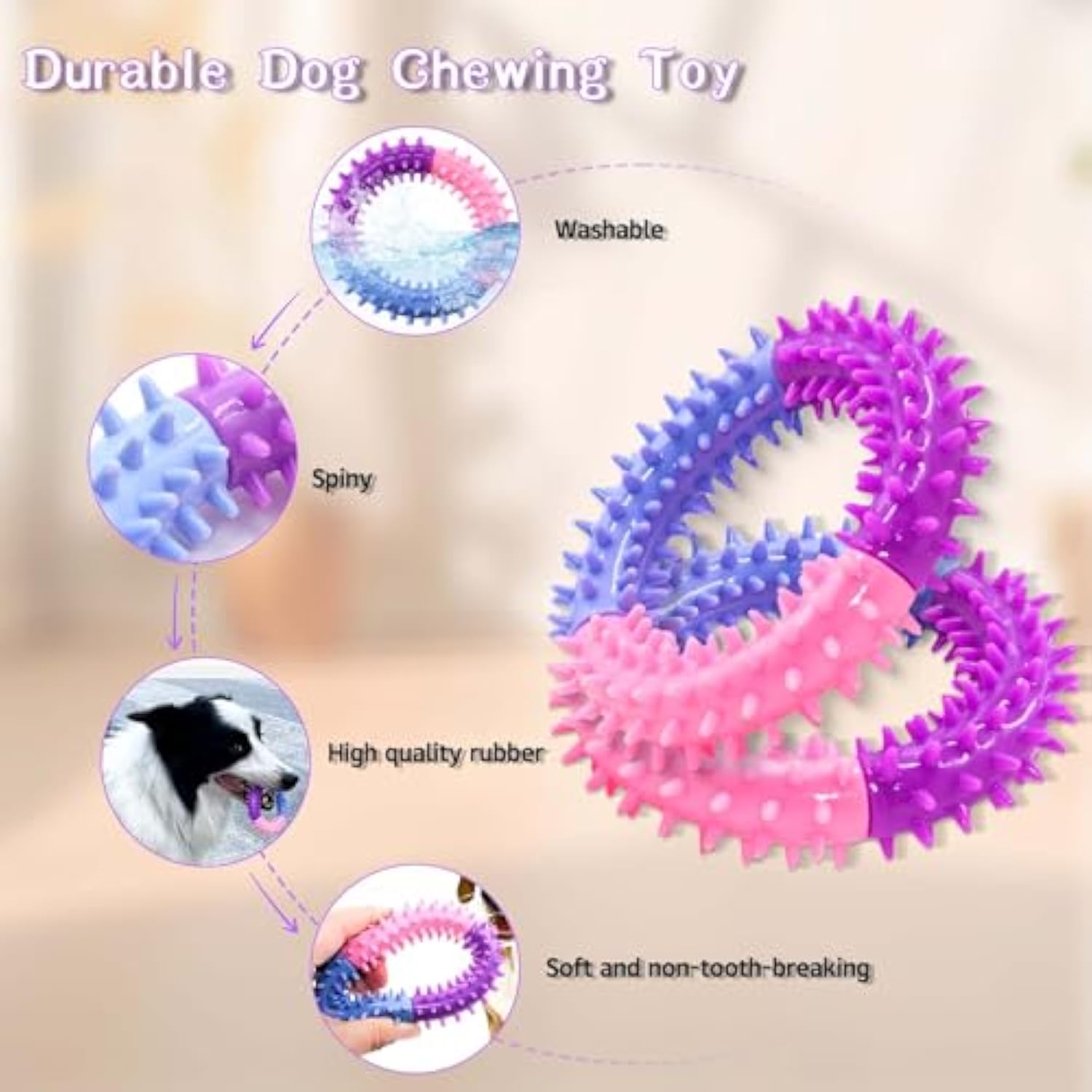 Chew Ring Rubber Teething Pet Toy Interactive Use