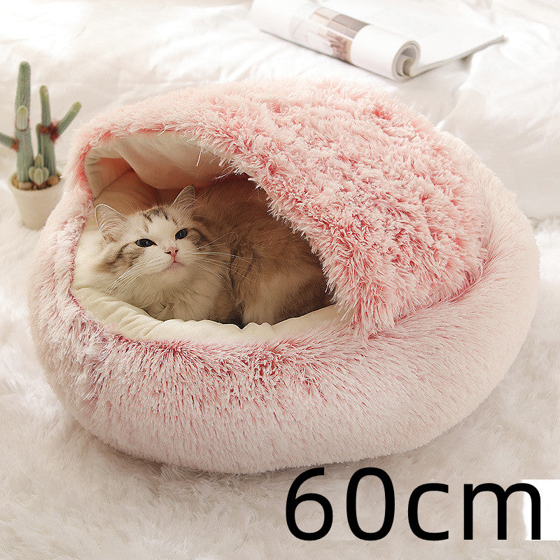 2 In 1 Round Plush Warm Pet Winter Bed