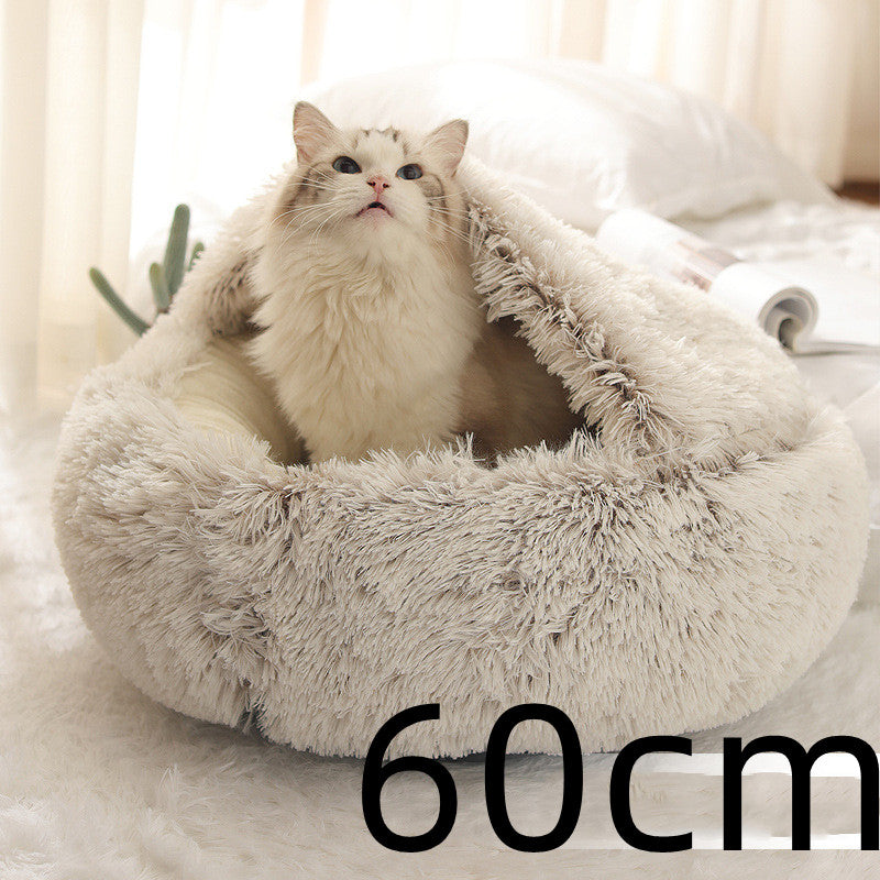 2 In 1 Round Plush Warm Pet Winter Bed