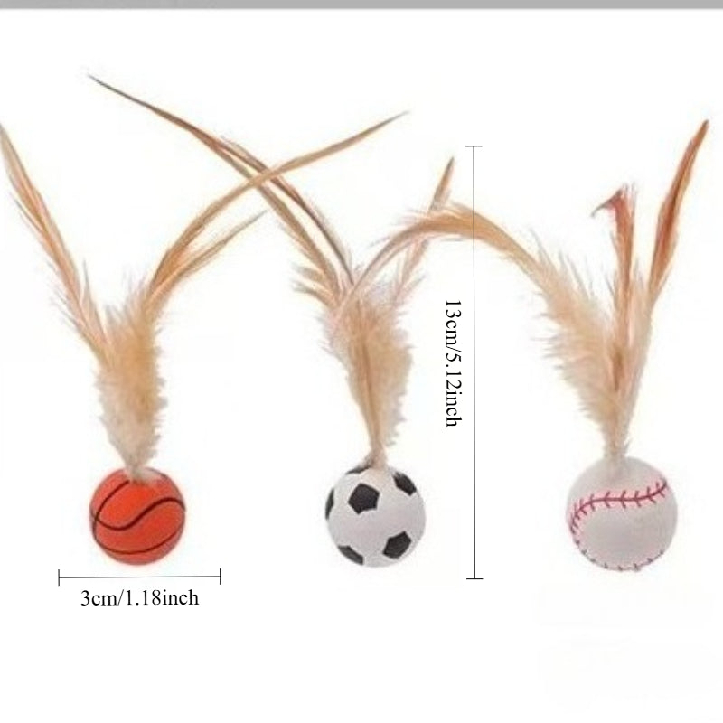 Self Entertainment Feather Bouncy Interactive Pet Ball Toy