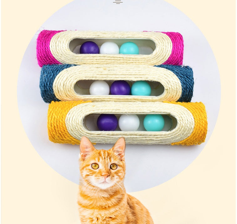 Triple Sisal Drum Interactive Pet Toy