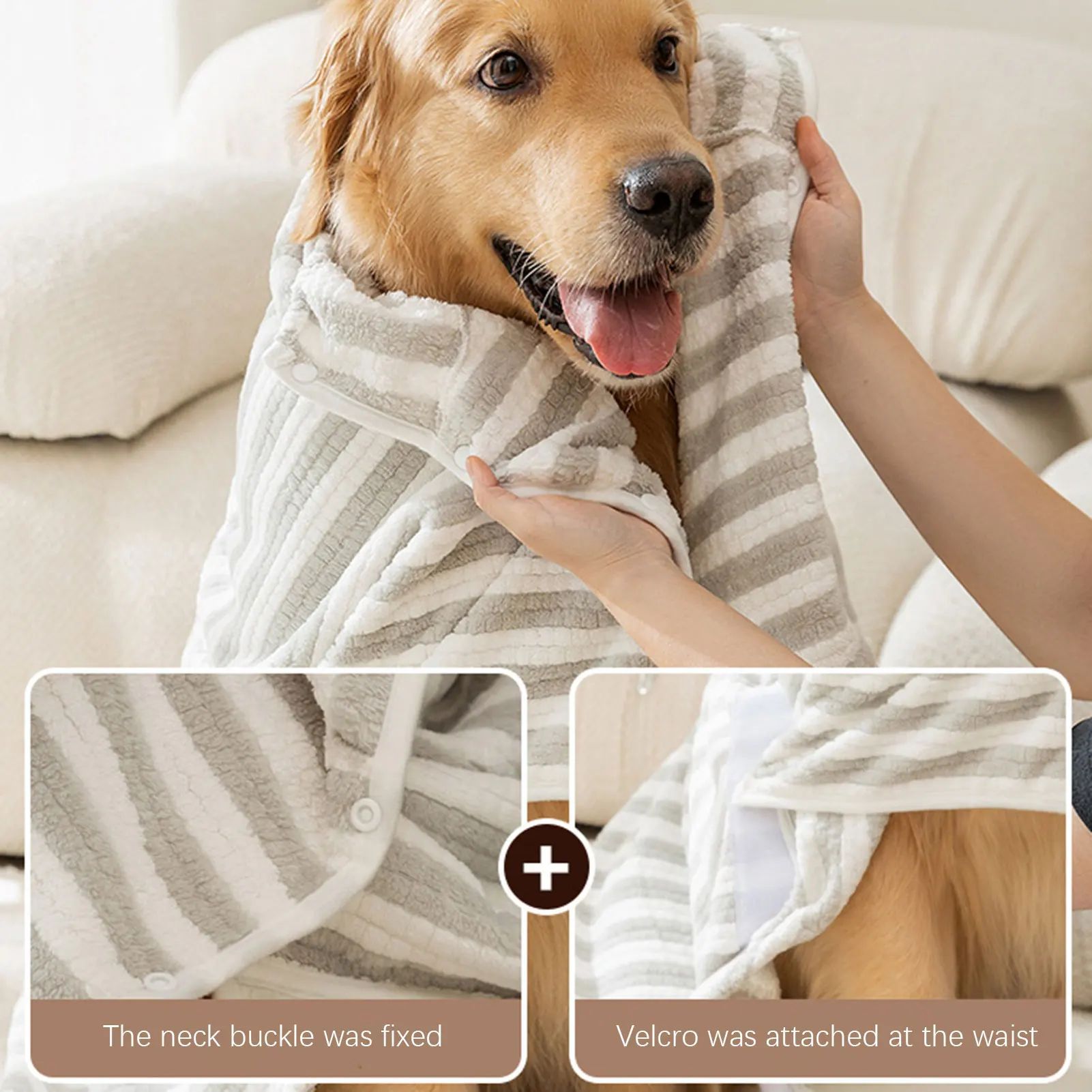 Ultra-Absorbent Quick-Drying Pet Bath Towel Bathrobe