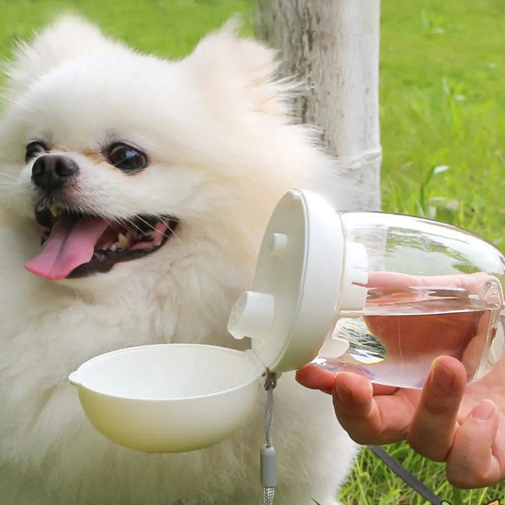 Portable Pet Water Bottle With Built In Feeding Cup For Travel