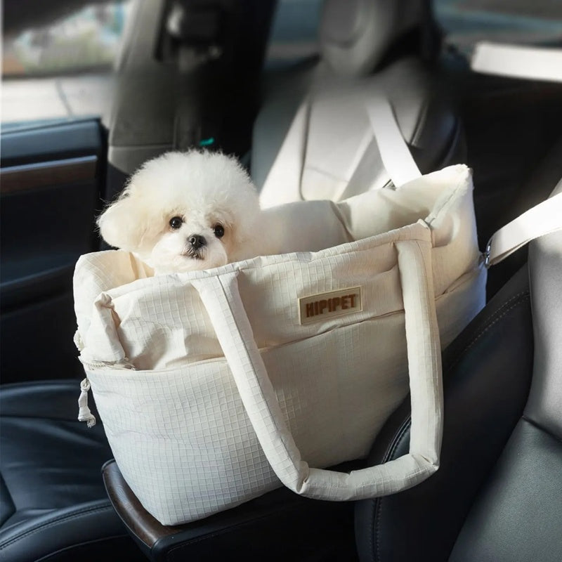 Portable Pet Car Seat With Adjustable Safety Leash For Travel