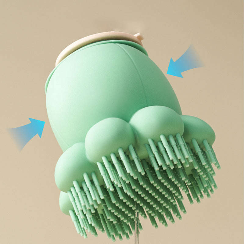 Silicone Pet Bath Massage Comb With Body Wash Dispenser