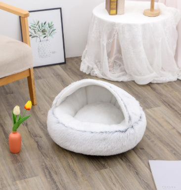 2 In 1 Round Plush Warm Pet Winter Bed