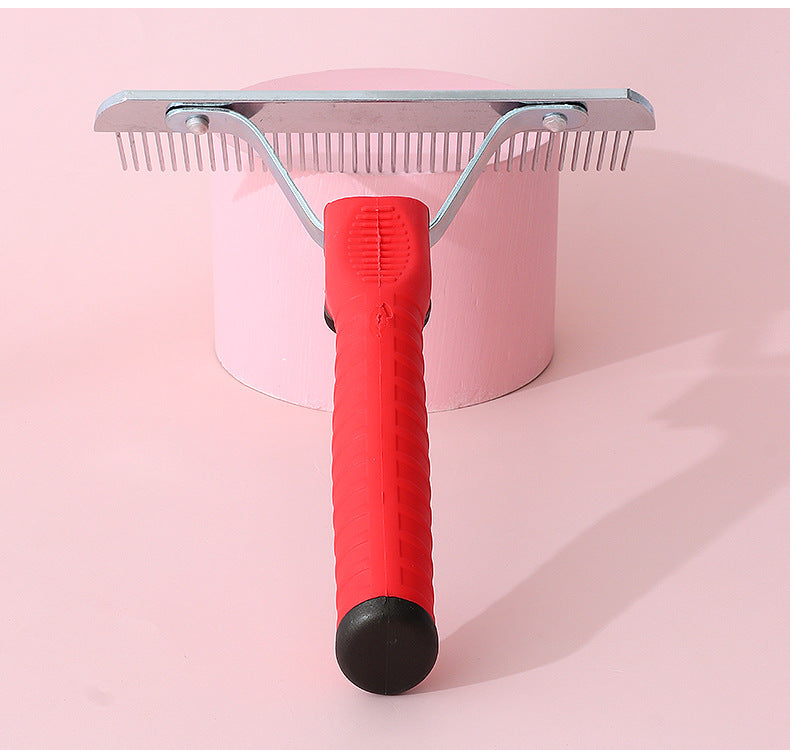 Extra Large Pet Rake Grooming Comb For Deshedding And Detangling