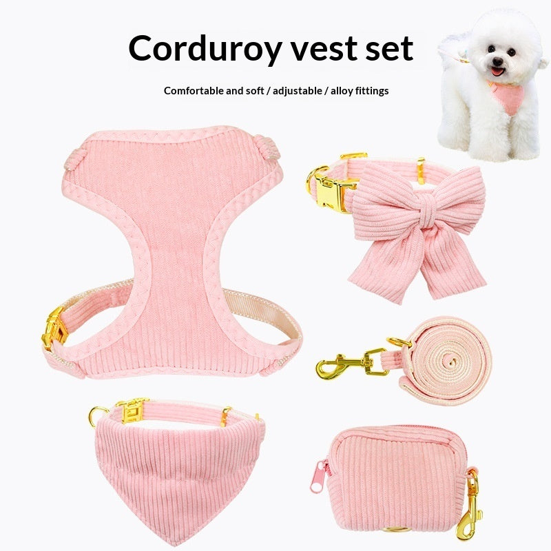 Adjustable Pet Leash And Harness Set For Outdoor Walking
