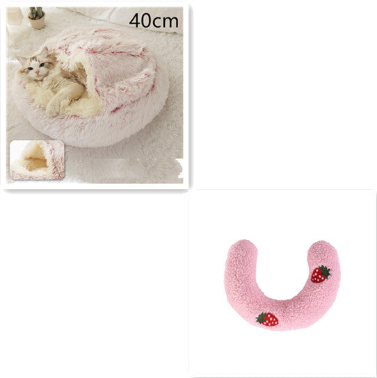 2 In 1 Round Plush Warm Pet Winter Bed